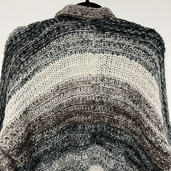 Wooden Ships Lagenlook Cardigan S/M Chunky Knit Striped Mohair Wool Open Front - Picture 4 of 13